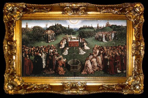 framed  EYCK, Jan van Adoration of the Lamb, ta009-2